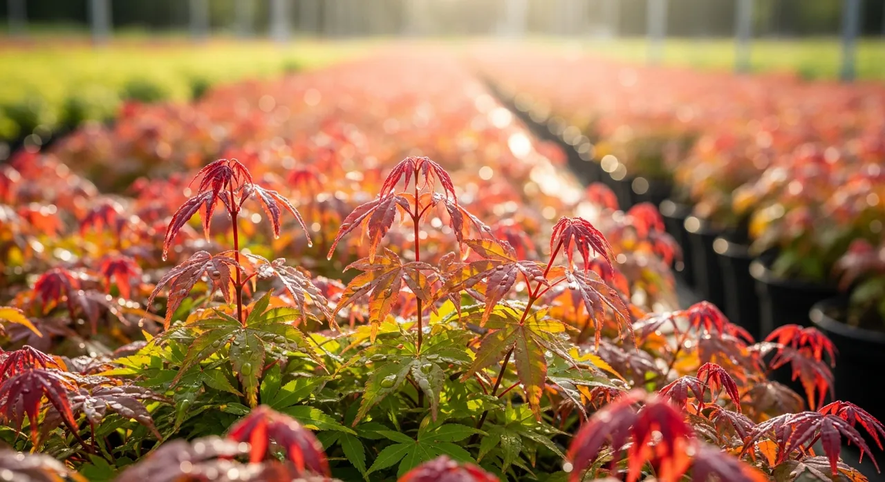 Acer seedlings in nursery